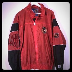 Chicago blackhawks starter jacket vintage me Sz L